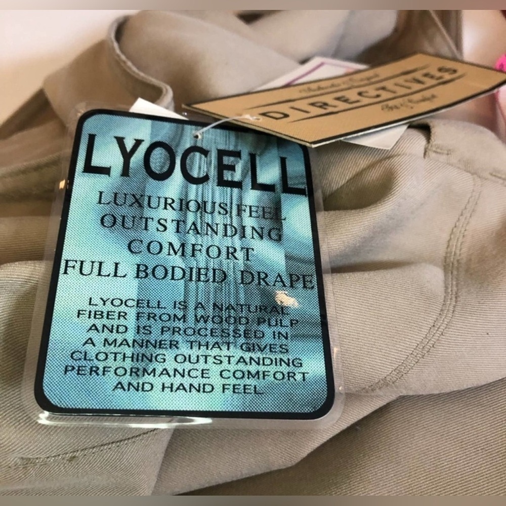 VTG Vintage Directives Lyocell Boho Tan Jumper Dress Utility Overalls Maxi XL - Picture 8 of 15